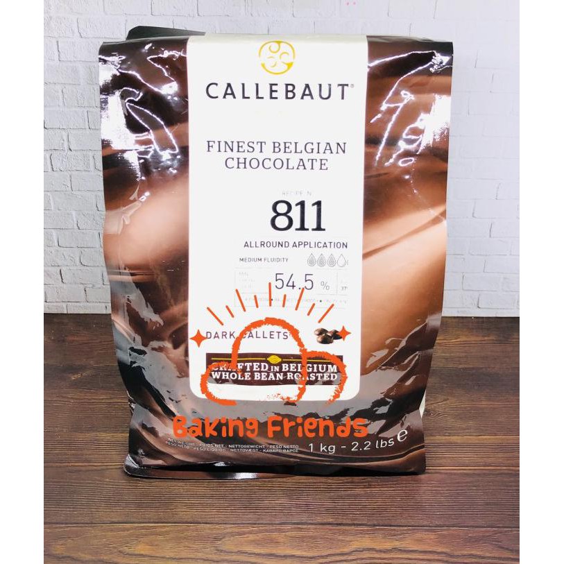 

CALLEBAUT 811 DARK CHOCOLATE 1KG/DARK CALLETS 54.5% KEMASAN ASLI 1 KG