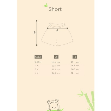 Bamboo and Bub - Ribbon Short Bawahan Pita Anak Perempuan Baby Girl Celana Pendek Lucu Soft Adem Bambu