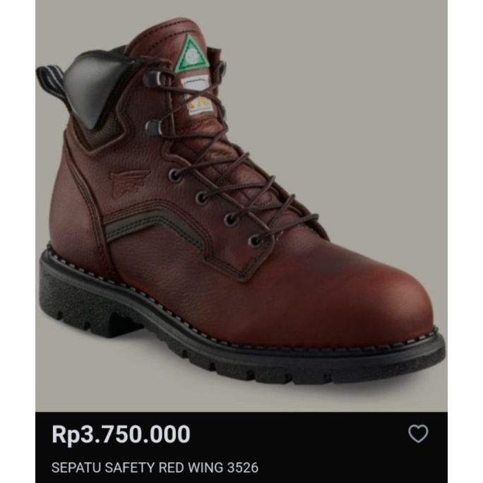 SEPATU SAFETY RED WING SHOES NEW PRELOVED ORIGINAL 3526