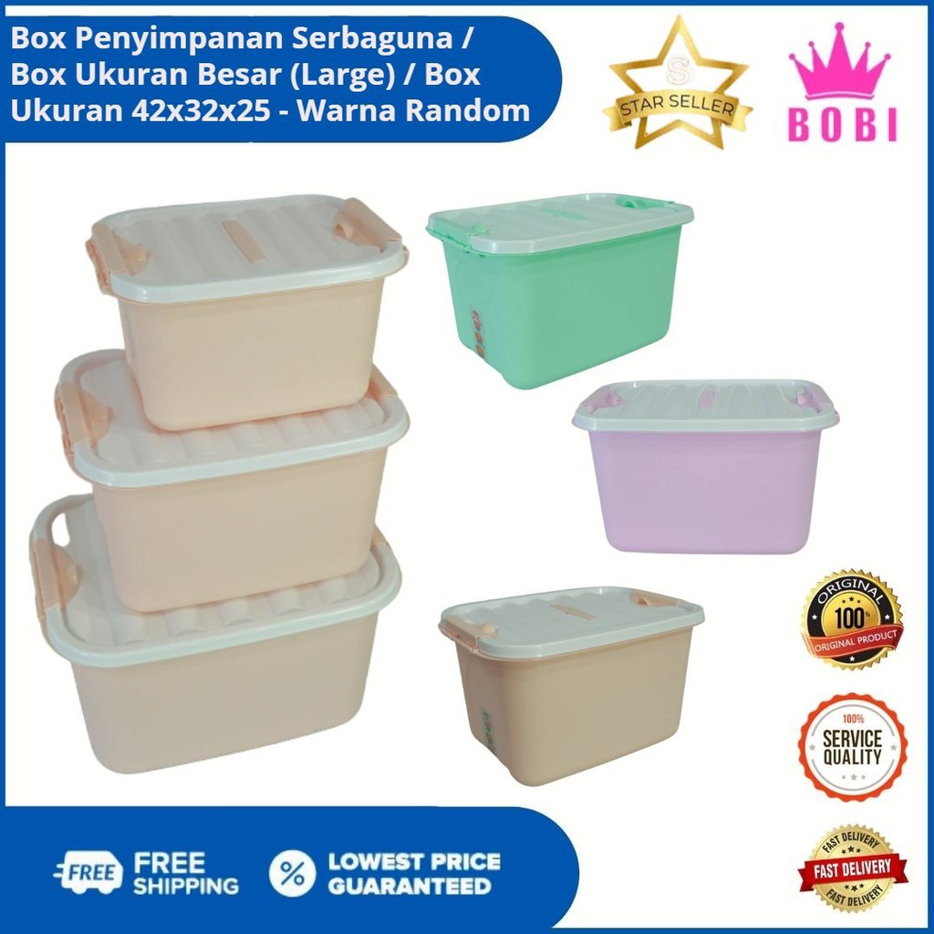 Container Box Penyimpanan Serbaguna / Box Ukuran Besar (Large) uk. 40x30x24 - Kode 903