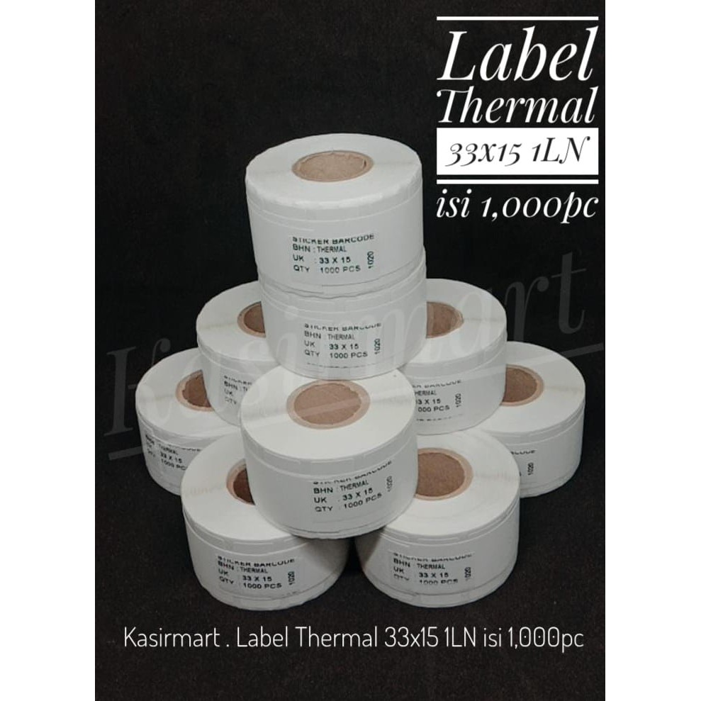 Label Stiker Thermal Barcode Harga 33x15 isi 1000 Sticker Printer Barcode C168 XP420 XP365 XP360