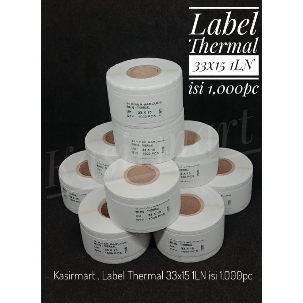 LABEL STIKER THERMAL BARCODE HARGA 33X15 ISI 1000 UNTUK PRINTER POSTEK C168 / BI428 / XP420 / CP2140 / XP365 / XP360