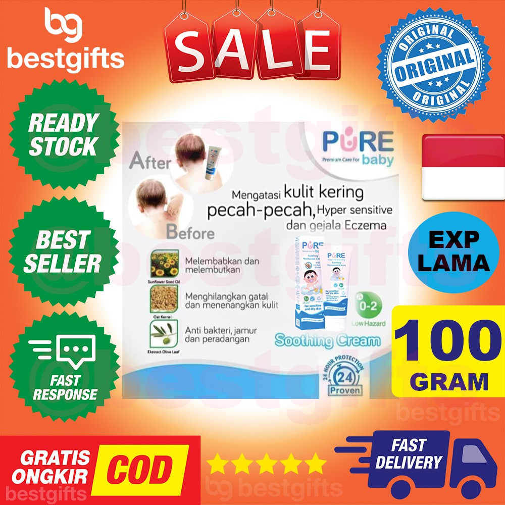 PURE BABY KIDS PUREBABY PUREKIDS SOOTHING MOISTURIZER MOISTURIZING CREAM MOISTURISER KRIM BAYI ANAK