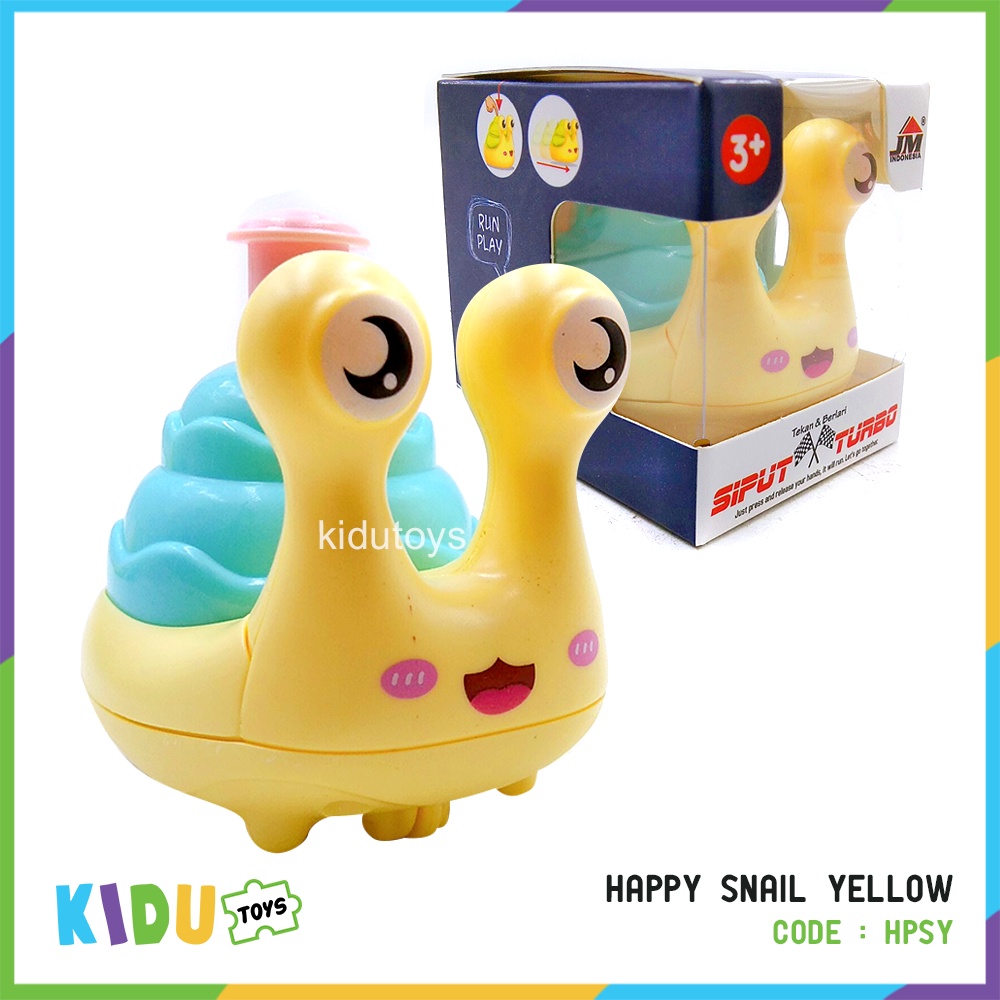 Mainan Anak Happy Snail Pink / Yellow / Green / Tosca Kidu Toys