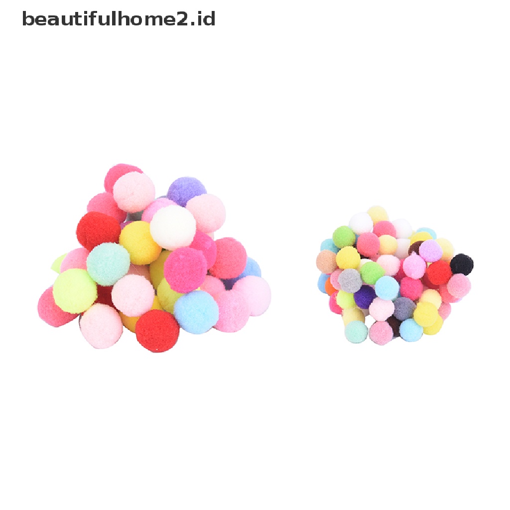 (Beautifulhome2) Buku Literatur Bahasa MandarinId 100pcs / set Bola Pompom Mini Bahan Felt Ukuran 10mm 20mm Untuk Diy Craft / Menjahit