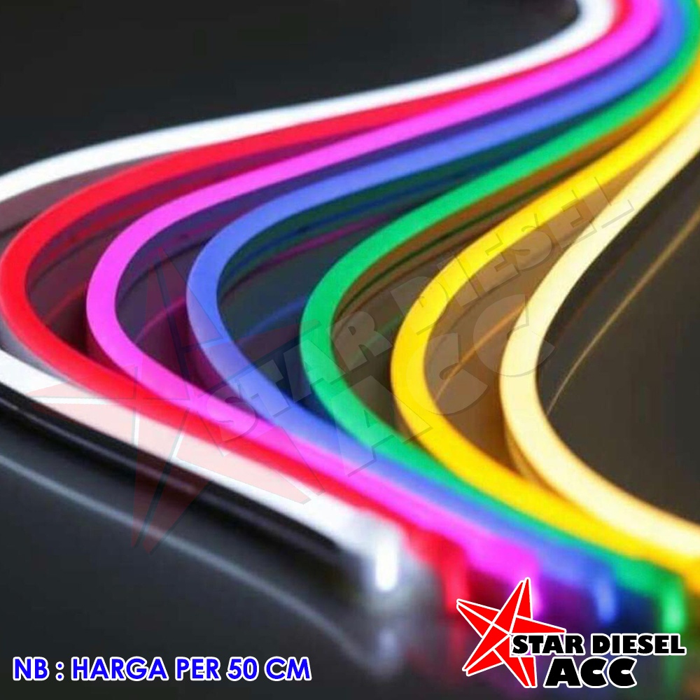 NEON FLEX PER 50CM DC 12V LAMPU LED SELANG WARNA LAMPU LED NEON FLEKSIBEL