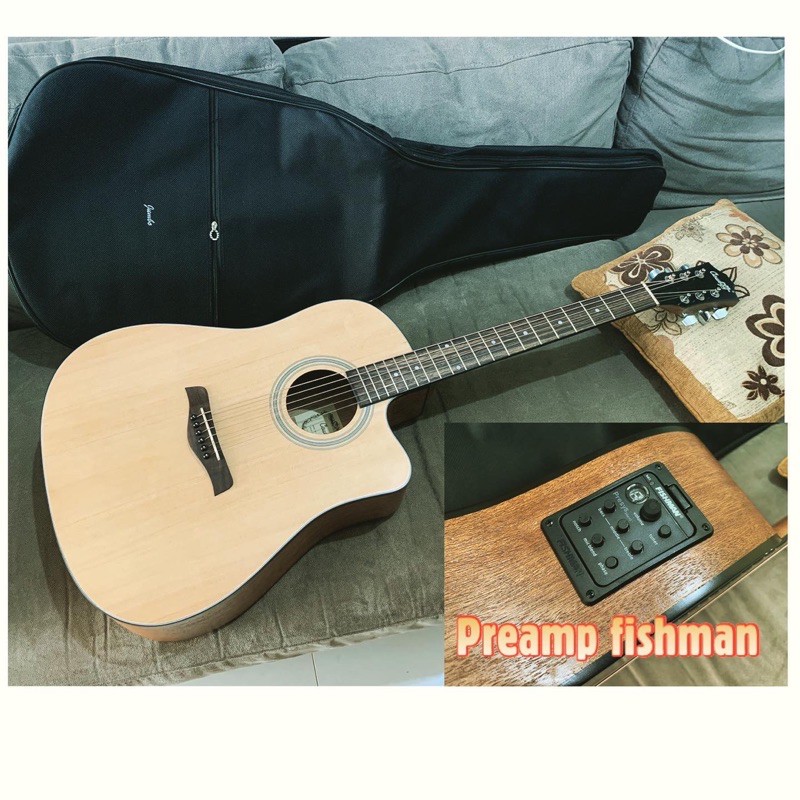 Gitar cowboy GWC-240 NA original Upgrade preamp fishman free Bag