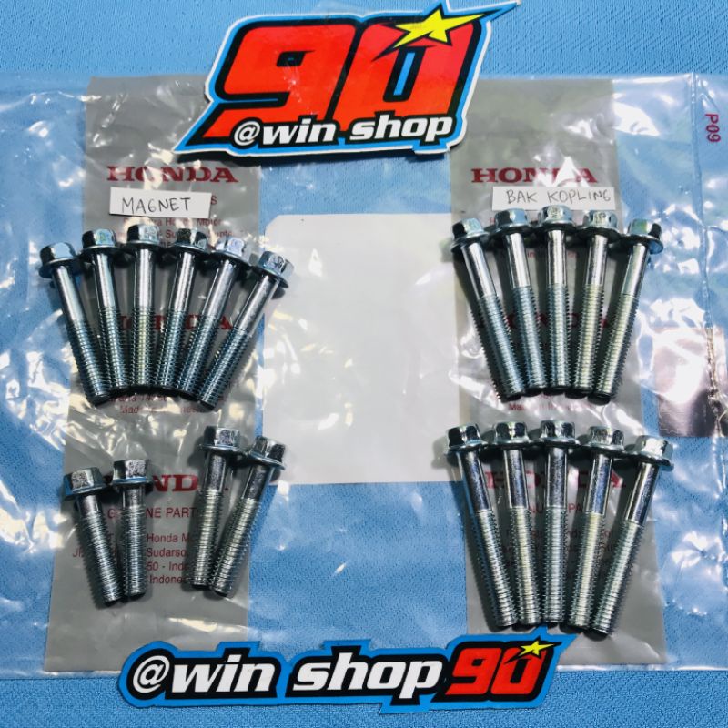Baut Blok Mesin kanan kiri Supra x 125 Karisma Kirana SATU SET assy wave 125 (blok magnet &amp; blok kopling)