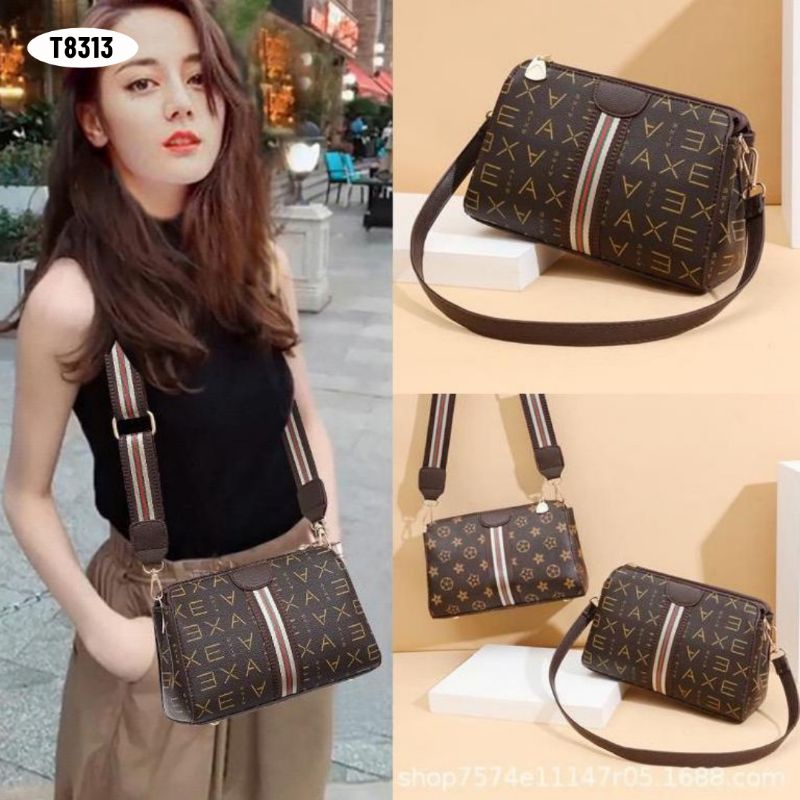 [IMPORT] T8313 - TAS SELEMPANG WANITA FASHION IMPORT - DAPAT 2 TALI - 76BAGSTORE