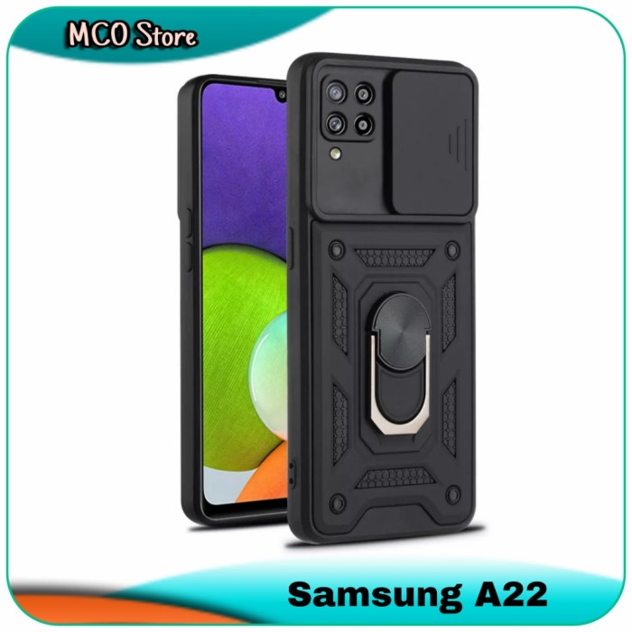 Casing Samsung A22 4G A22 5G Camshield Ring Camera Protect Case