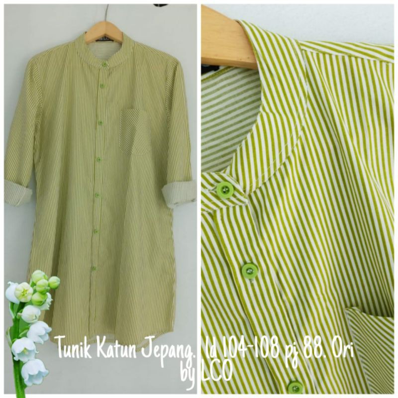 ORI LCO Tunik katun import Jepang big & small Stripe
