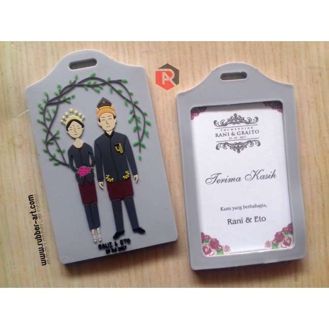 

Bag tag karet unik souvenir wedding