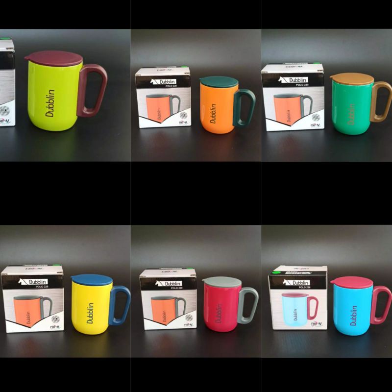 Mug Gelas  Cangkir Set Tahan Panas Dublin 220 ML Kopi Teh Stainless Steel Unik Lucu-2