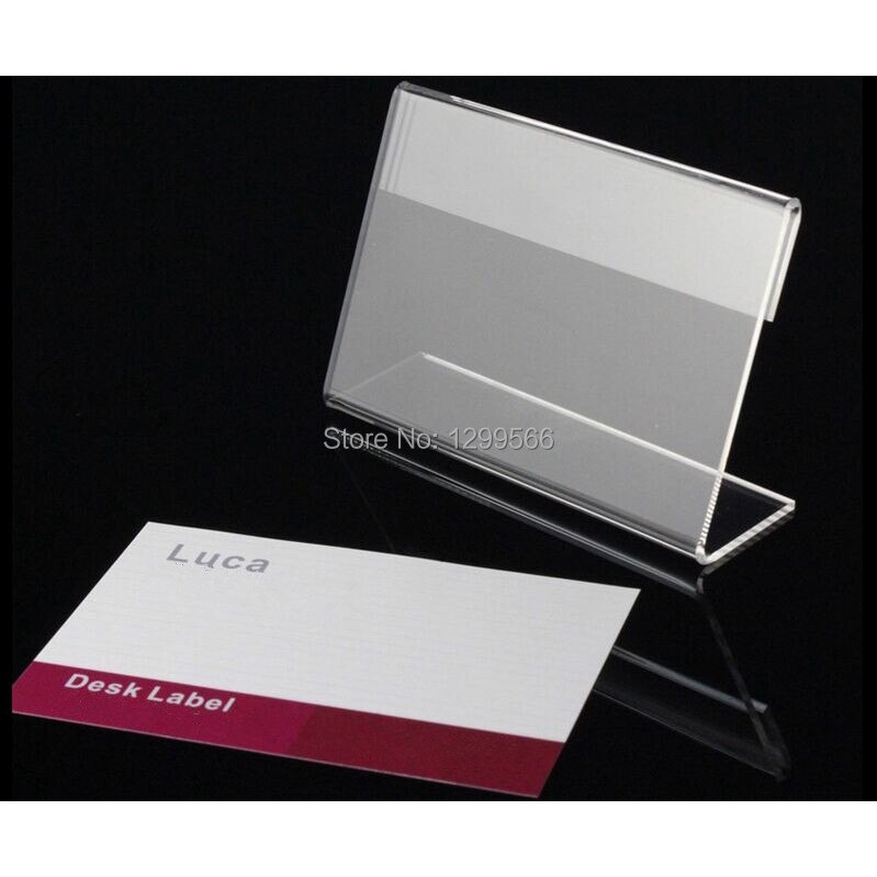 

PAPAN / STAND KARTU NAMA / KARTU BISNIS NAME TAG AKRILIK MEJA KANTOR PRICE TAG UK 9 x 6cm