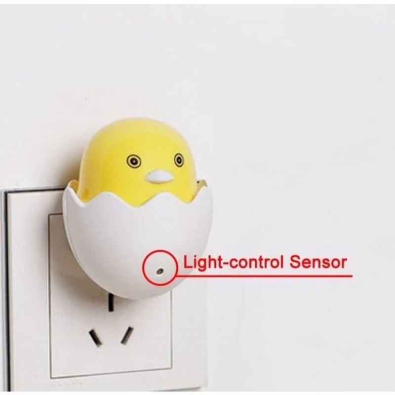 Lampu tidur sensor cahaya anak ayam telor. lampu kamar mini lamp otomatis sensor