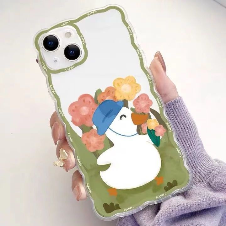 Soft Case Bahan TPU Desain Bebek Untuk Iphone 13 12 Mini 11 Pro X XR XS Max SE 2020 6 6S 7 8 Plus