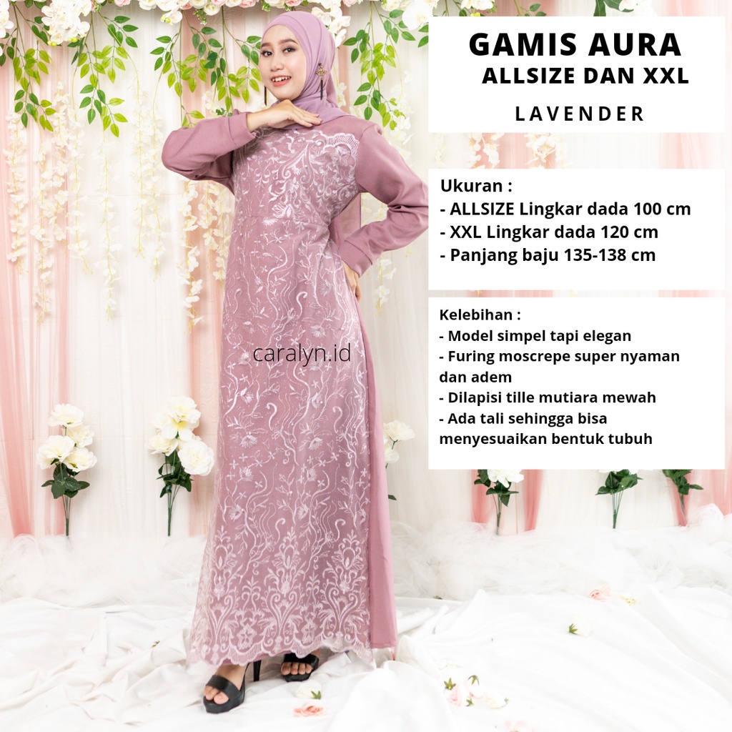 GAMIS BRUKAT MUSLIM LEBARAN TERBARU 2022 TILLE AURA