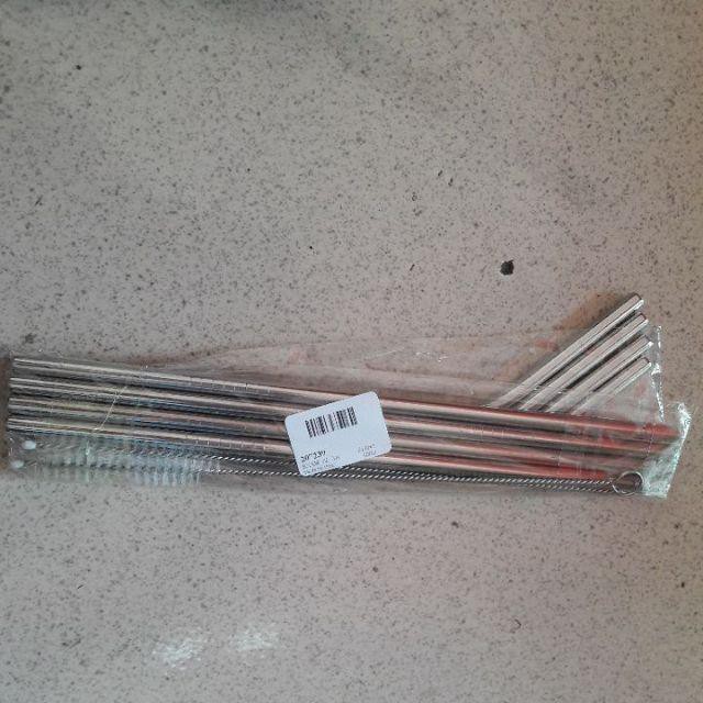 Paket Sedotan Stainless Straw 10 in 1 Murah Termurah Laris Terlaris