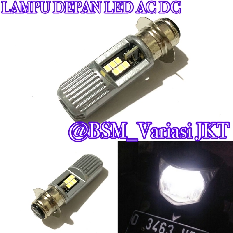 LAMPU LED AC DC H6 12MATA 2SISI H6 BHOLAM DEPAN UTAMA MOTOR H6 AC DC 12MATA