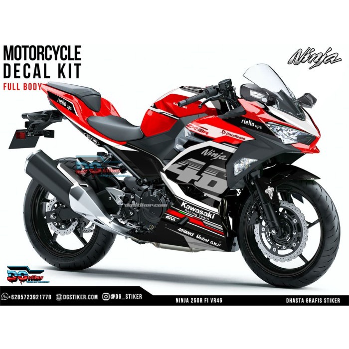 Decal Sticker Ninja 250R FI 2018 VR46 DG Stiker