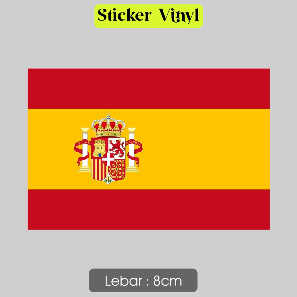 

Stiker Spain Spanyol Sticker Vinyl Satuaan Motif Bendera Negara Dunia Bahan Anti Air