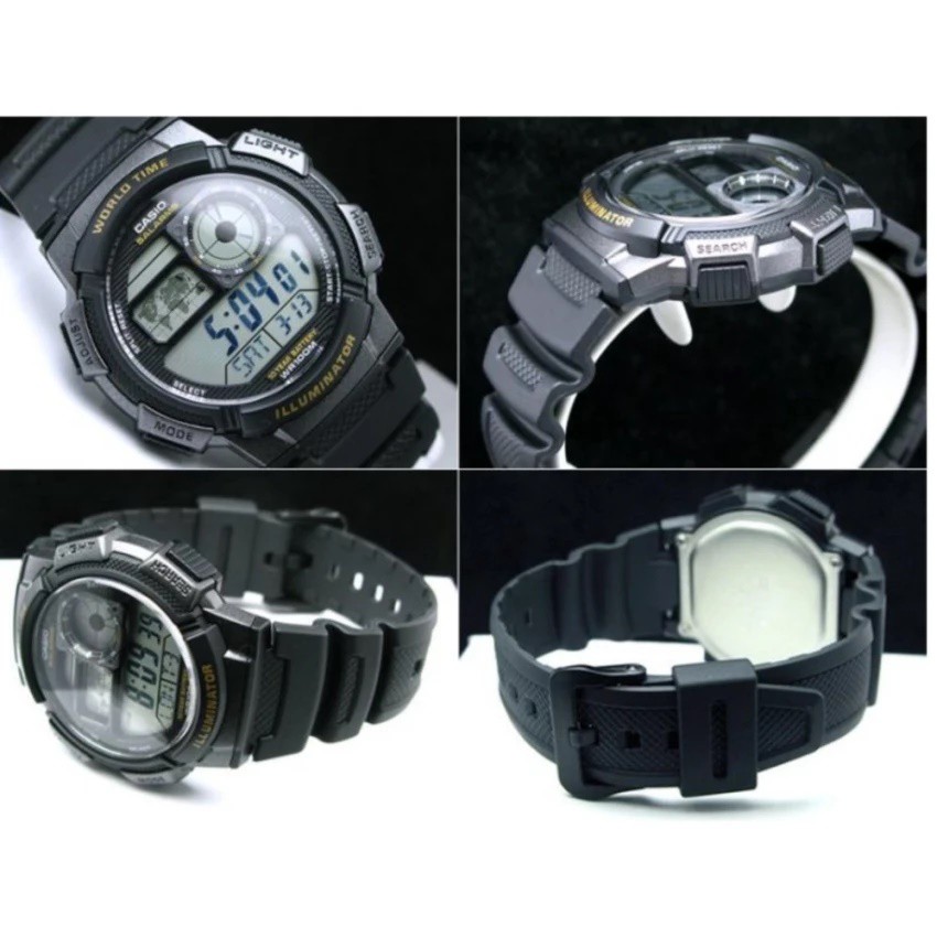 Casio General AE-1000W-1A Jam Tangan Pria - Digital - Karet - Hitam