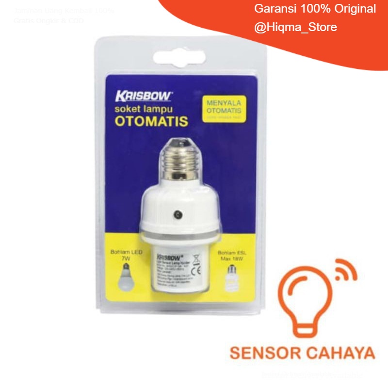 Krisbow Sensor Lampu / Soket Lampu Otomatis Sensor Cahaya / Sensor Otomatis