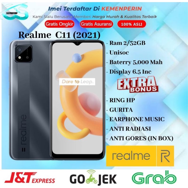 Realme C11 2021 Ram 4GB Rom 64GB 4/64 & 2/32 Garansi Resmi Realme 1 Tahun