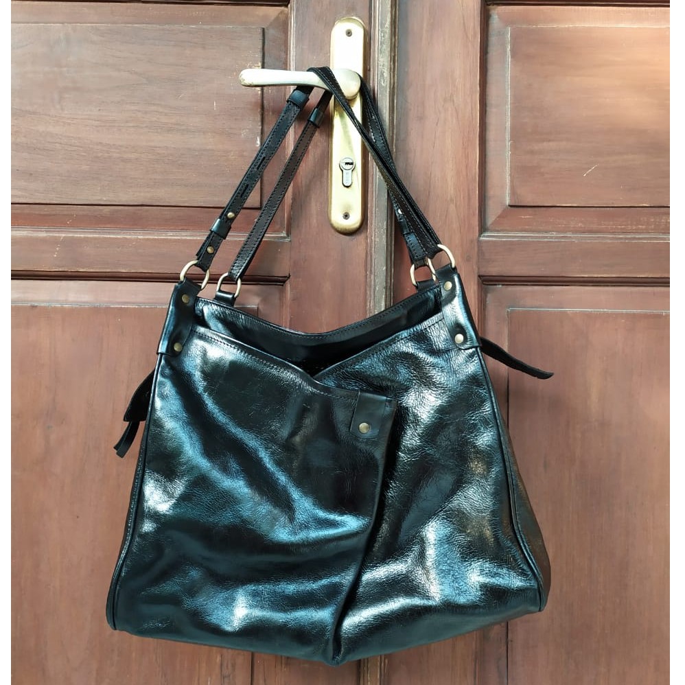 TAS MELROSE HANDBAG KULIT ASLI HITAM