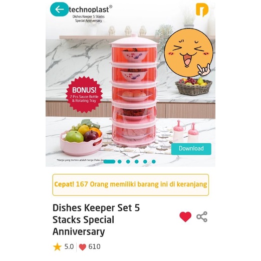Technoplast Dishes Keeper Set 5 Susun