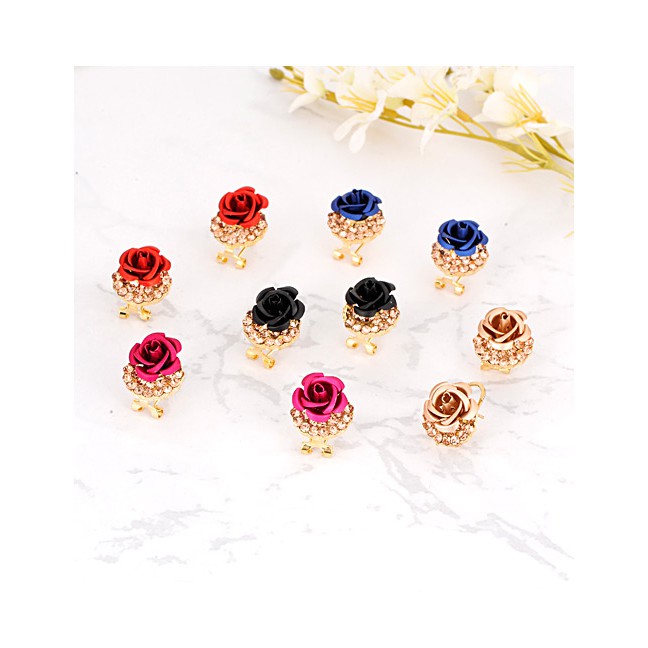 LRC Anting Tusuk Fashion Flower&amp;diamond Decorated E50799