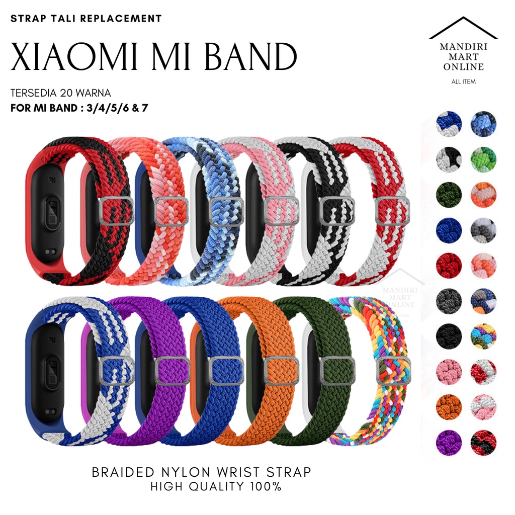 Strap Nylon Xiaomi Mi band 7 6 5 4 3 / Tali Pengganti Miband 3/4/5/6/7 Nilon