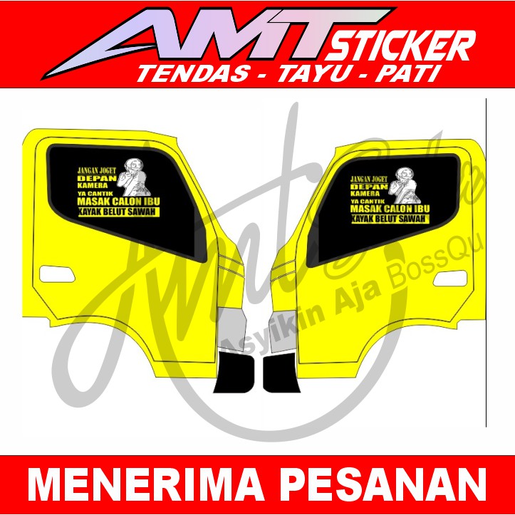 Stiker Cutting Kaca Samping Truk Canter Stiker Kata-Kata Truk Stiker Canter