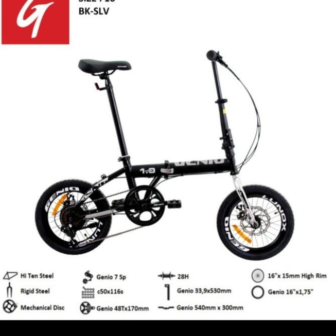 sepeda lipat united genio lunox 1.0 16 inch
