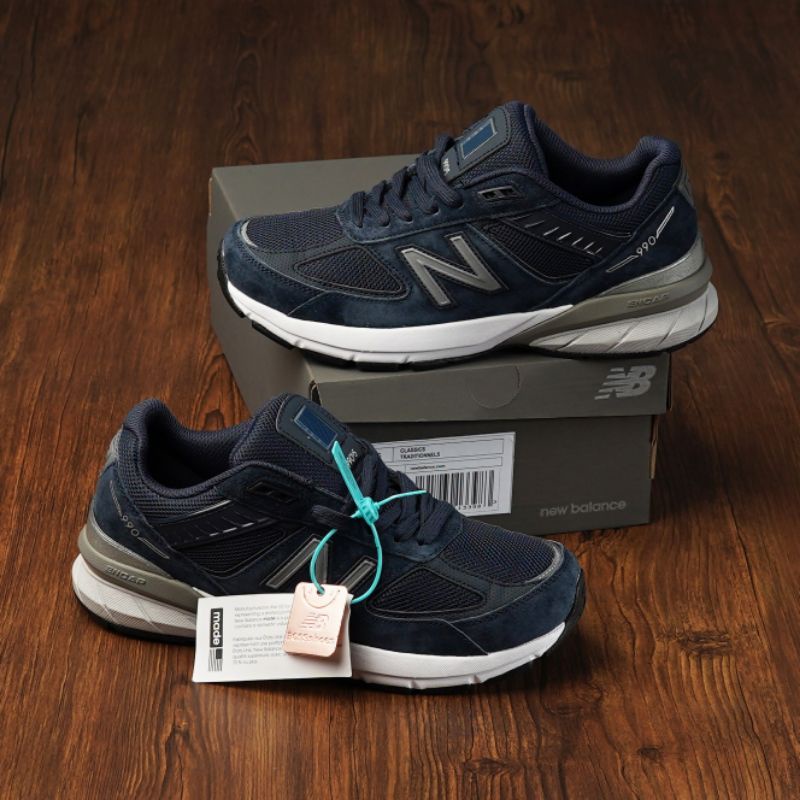 Sepatu Nb New Balance 990 M990N V5 Navy/White/Silver Made In Usa