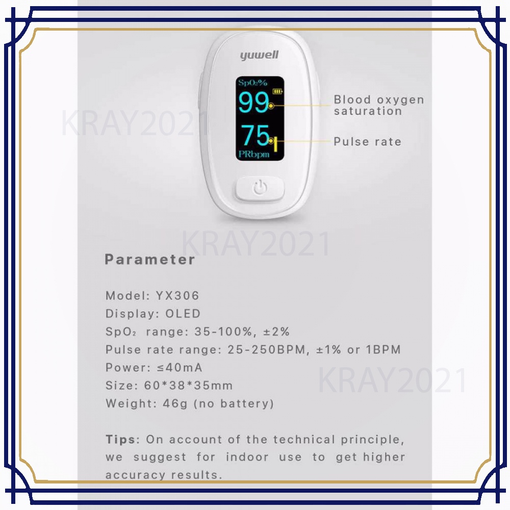 Alat Pengukur Detak Jantung Oksigen Pulse Oximeter - HL486