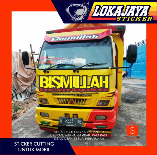 Sticker Stiker Cutting Kabin Canter Truck Truk Shopee Indonesia