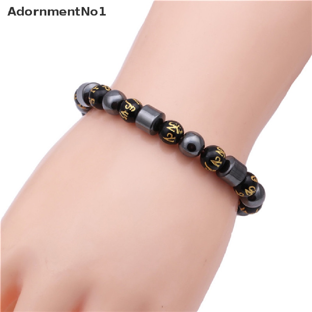 (AdornmentNo1) Gelang Terapi Magnetik Bahan Batu Hematite Untuk Kesehatan / Menurunkan Berat Badan