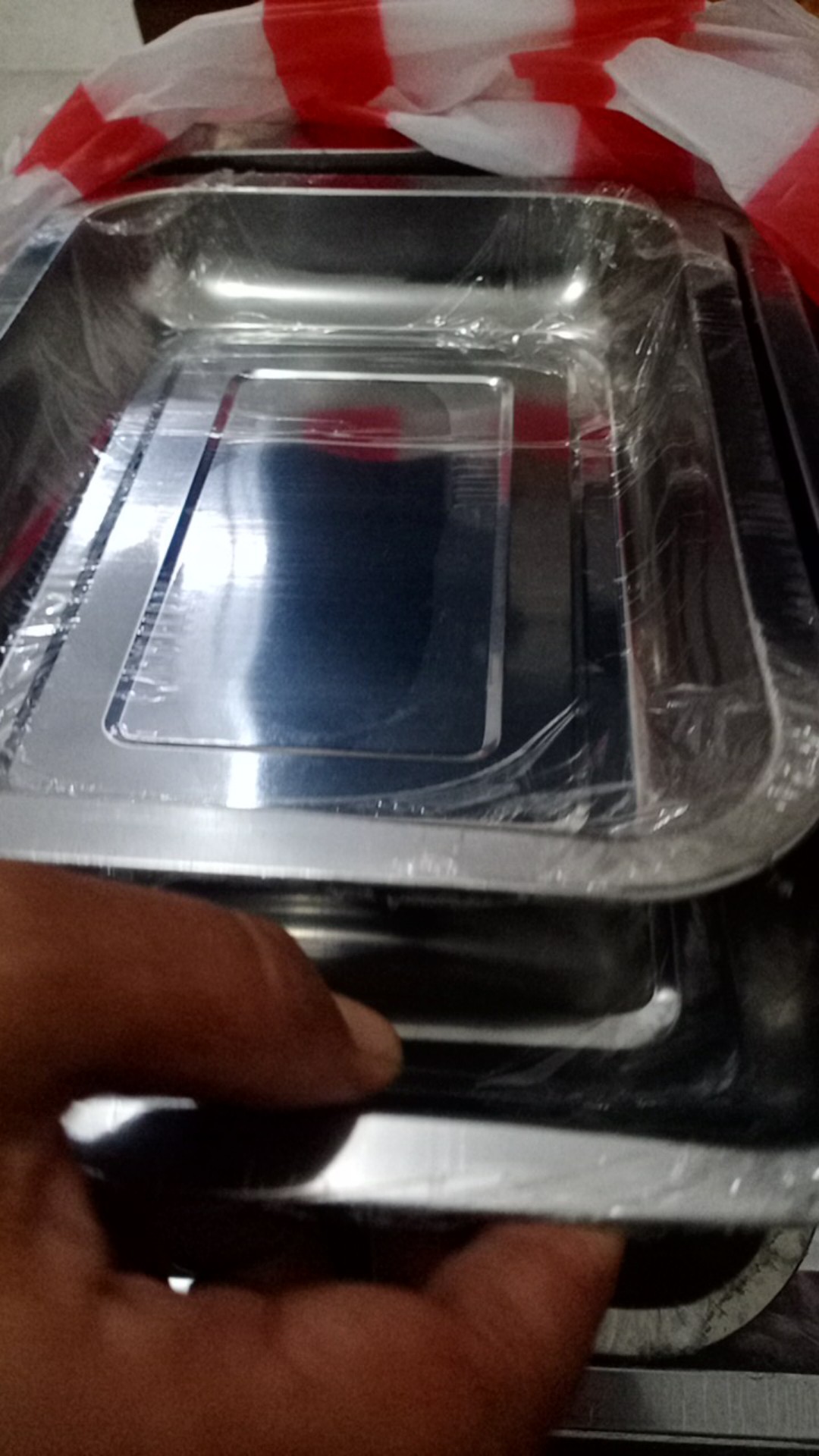 Nampan Stainless Persegi / Nampan Baki Stainless Ukuran Panjang 36cm Lebar 27cm