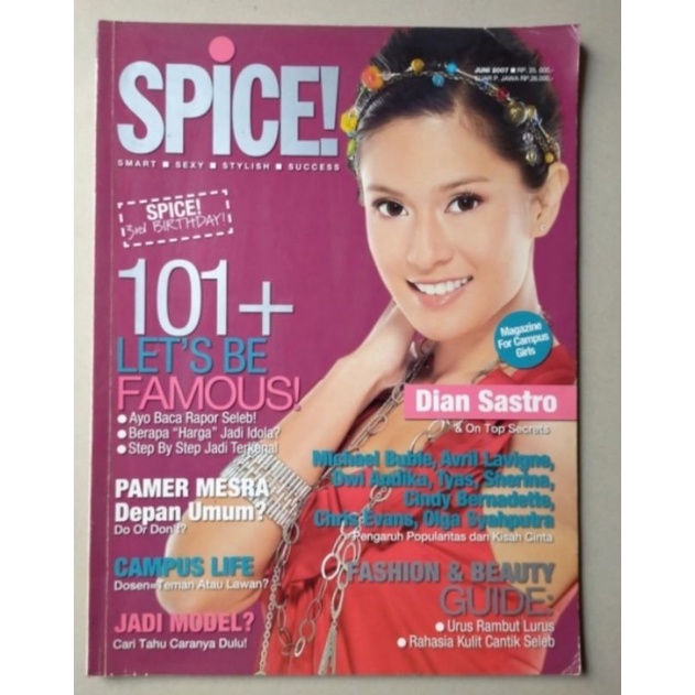 Majalah SPICE Juni 2007 - Cover Dian Sastro / Dian Sastrowardoyo