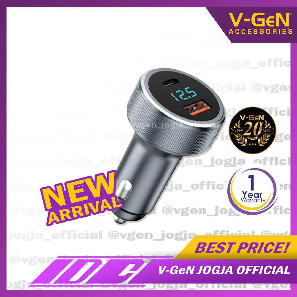 Car Charger V-GeN VCC2-34 QC3.0 PD36W Display Type C Charger Mobil