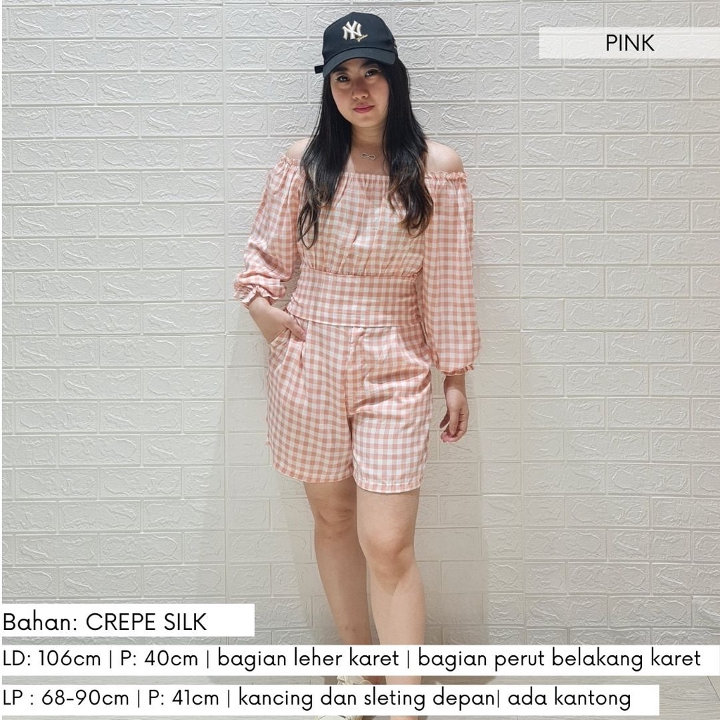 3814 soojin plaid short one set