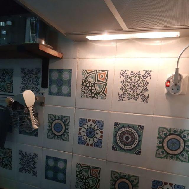 Fyc1001 45cm X 30 Cm Isi 6 Kotak Blue Classic Sticker Tegel