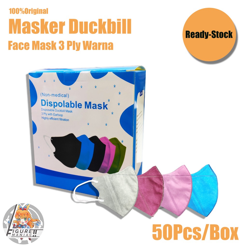 Masker Duckbill Warna isi 50 Pcs per Box Face Mask