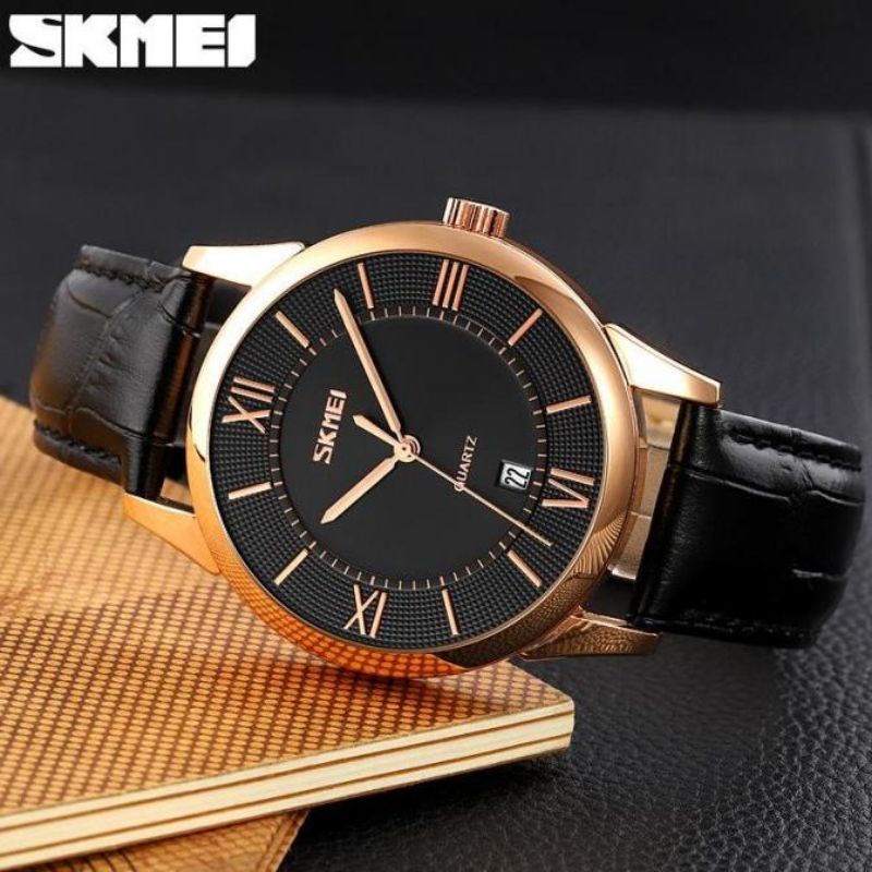 Jam Tangan Pria Wanita Skmei 9261 Original Tahan Air Tali Leather Kulit