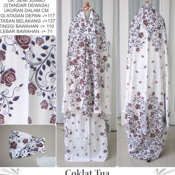 Cuci Gudang  Mukena Bali Dewasa Katun Rayon Motif Bunga Kode 392D Semi Jumbo Cantik Terbaru