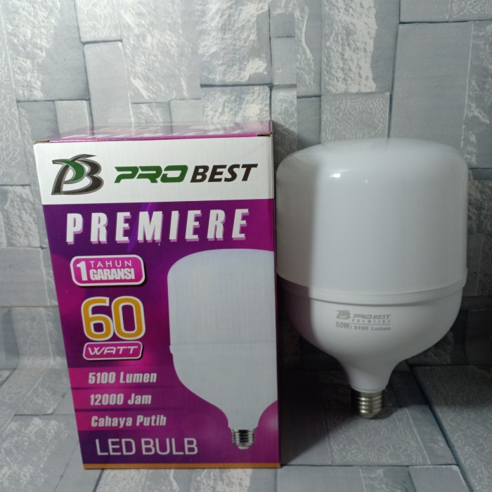 BOHLAM LAMPU LED 60 WATT PREMIERE LED BULB JUMBO CAHAYA PUTIH