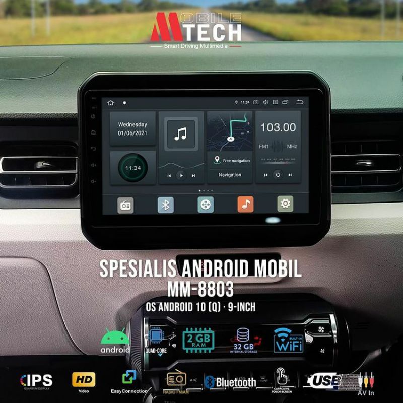 Headunit Android Mtech MM-8803 9 Inch OEM Suzuki Ignis