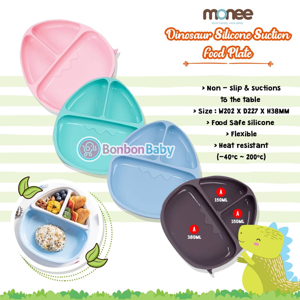 Monee Dinosaur Silicone Suction Food Plate