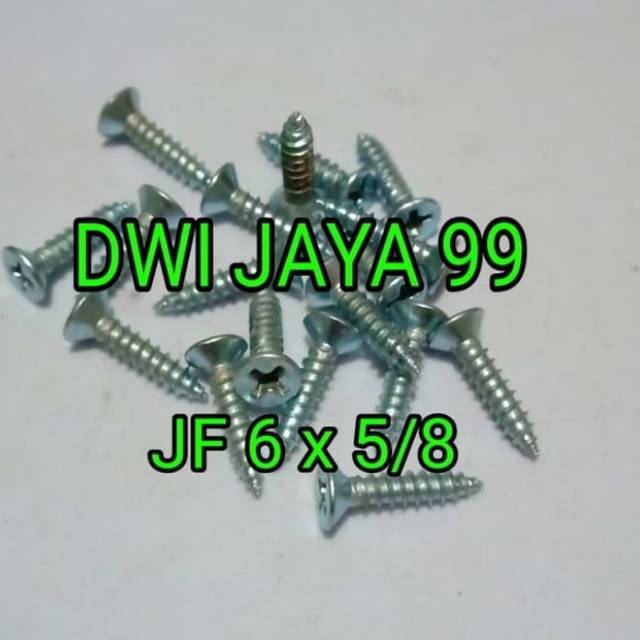 Jual 200 Pcs Sekrup Tapping Fh 6x5/8" Taping Jf Untuk Kayu Triplek ...